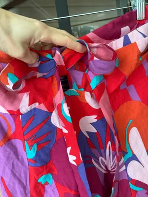 Petal and Pup Halter Maxi Dress colorful tropical Strawberry Abstract print midi vacation thumbnail 7