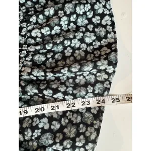 Nine West Floral Print Smocked Waist Peplum Blouse Boho Festival Peasant Top PM thumbnail 9