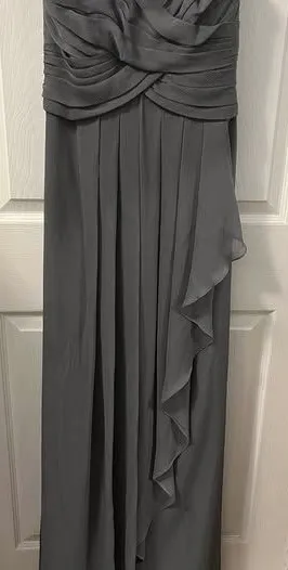 David's Bridal Grey Strapless Bridesmaid Dress Size 2 thumbnail 1