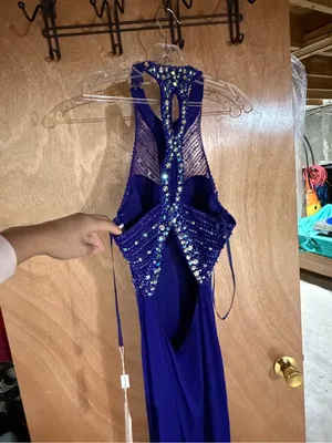 Elegant Deep Purple Beaded Evening Dress thumbnail 3
