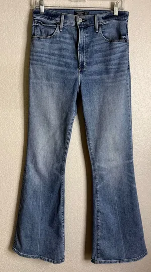 Abercrombie & Fitch Womens‎ 29/8R Flare Jeans Blue High Rise Medium Wash Preppy thumbnail 1