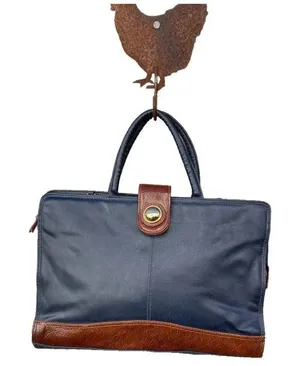 Vintage Capezio black & brown faux leather laptop briefcase thumbnail 1