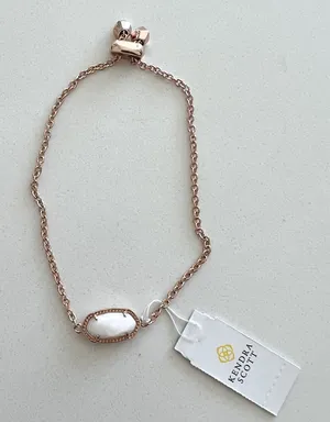 Kendra Scott Elaina Rose Gold Adjustable Chain Bracelet NWT thumbnail 1