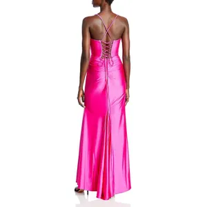 Aqua Satin Corset Gown‎ Size 16 thumbnail 4