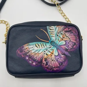 New Anuschka Hand Painted Leather RFID Camera Crossbody Bag Magical Wings thumbnail 4