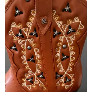 Sam & Libby Cowboy Boots Womens Size 9 Brown Western Embroidered Studded NWT thumbnail 8