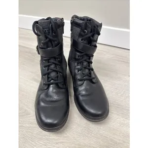 UGG Kesey 1005264 Waterproof Moto Boots Women’s 8 Black Wool Lined Leather thumbnail 3
