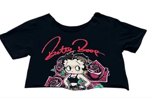 Betty Boop Black Tee with Red and Green Accents thumbnail 1