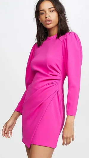 A.L.C. Jane Shocking Pink Long Sleeve Mini Dress‎ Size 6 thumbnail 1