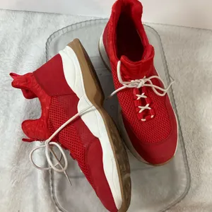 Gianni Bini Rizwell Lace-Up Red Sneakers women’s 8.5 leopard print‎ casual shoe thumbnail 10