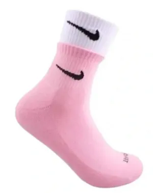 Nike Lab Double Logo pink and white med  socks thumbnail 1
