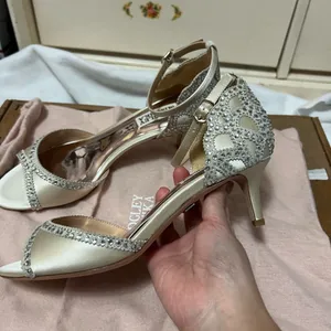 Badgley Mischka Gillian embellished jeweled sandals bridal thumbnail 4