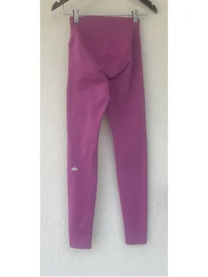 Alo Yoga Pink Mid Waist Airbrush Leggings XXS Lounge Gym Hike Run Athleisure thumbnail 3