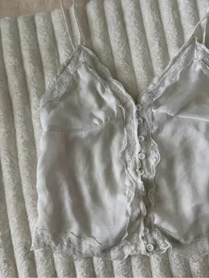 Princess Polly White Satin Lace-Trim Button Cami thumbnail 2