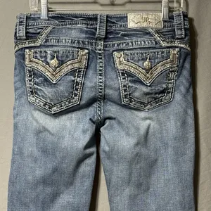 Miss Me Chloe Boot Jeans Women 30 Mid‎ Rise Embellished 30x30 Distressed Bling thumbnail 10
