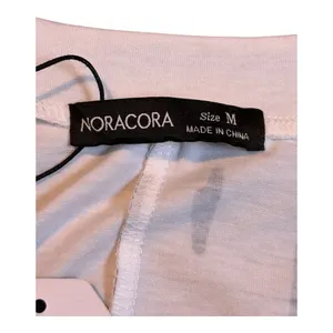Noracora Abstract Stripe Maxi Dress Medium V-Neck Side Slit Black White‎ NWT thumbnail 11