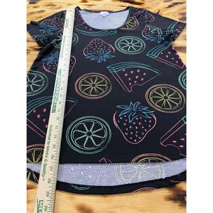 Lularoe Fruit Size‎ Large Classic T Shirt Neon Print Preppy Beach Travel Women thumbnail 3
