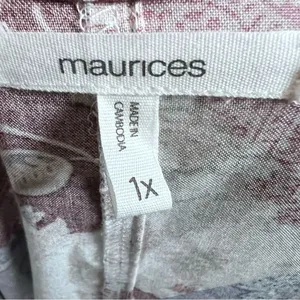 Maurice’s plus long sleeve boho patchwork smocked peplum top size 1X thumbnail 7