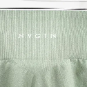 NVGTN High Rise Ribbed Bike Shorts XS Green thumbnail 4