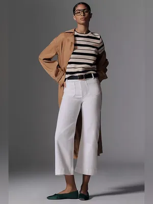 Anthropologie Maeve Colette White Wide-Leg High-Rise Jeans Size 27 Petite thumbnail 9