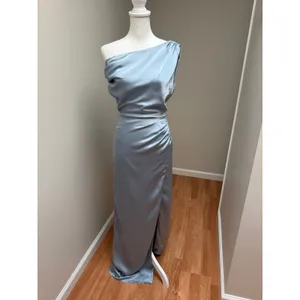 Show Me Your Mumu Jodie Dress Steel Blue Luxe Satin Size XXS thumbnail 5