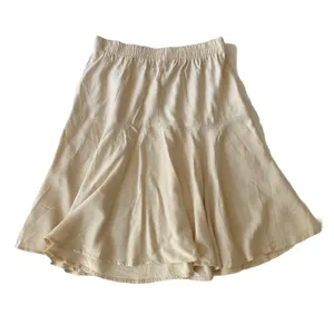 Vintage 80s Creamy white drop waist skirt with elastic waistband 🔥 thumbnail 3