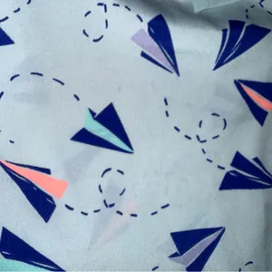 aerie Light Blue Paper Plane Tie-Waist Skort with Navy & Coral Accents thumbnail 7