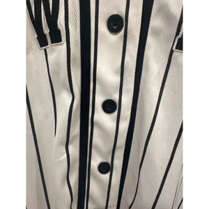Harper Ivy New York Baseball Jersey Top White Black Pinstripe Size L casual thumbnail 5
