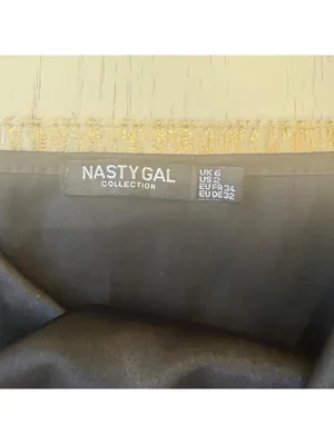 Nasty Gal Black Satin Cowl Neck Cami Top Size 2 thumbnail 2
