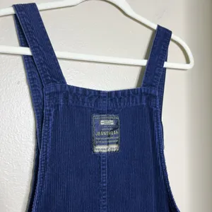 Women's Overall Dress Corduroy Ribbed Vtg 90s Grunge Navy Preppy M thumbnail 8