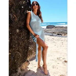 NEW Swimsuit Cover Up Sleeveless Hollow Knit Bikini Swimwear Bathing S thumbnail 9