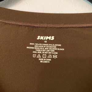 Skims Chocolate Brown Stretchy Short Sleeve Crewneck Shirt Loungewear Women's 4X thumbnail 2