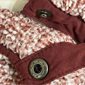 Women’s Vanilla Bay Size Small‎ Burgundy Faux Sherpa Sweatshirt Front Snaps thumbnail 6
