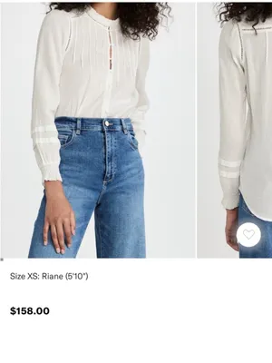 Faherty Willa Organic Cotton Top Ice Blue Size Large thumbnail 5