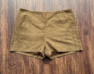 Timing Women’s Boho Brown Faux Suede Shorts Festival Camel Western - Size L thumbnail 1