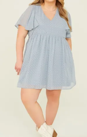 NEW Arula Blue Clipdot Dress Plus Size 2X NWT thumbnail 1