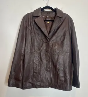 Vintage Y2K Wilson’s Leather Chocolate Brown Tailored Leather Jacket Size Large thumbnail 1