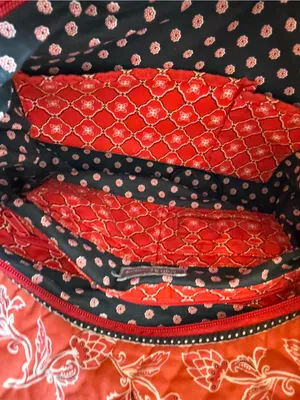 Croft & Barrow Red Quilted Floral Tote Bag Shoulder Bag Y2K thumbnail 5