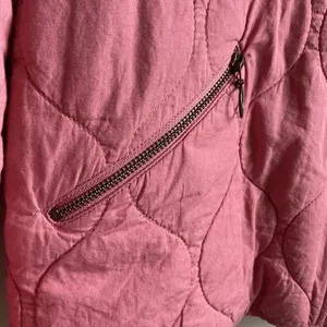 Lucky Brand Cotton Quilted Zip Front Jacket (Sz L) Pink thumbnail 5