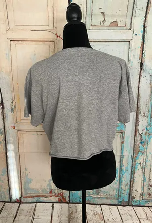 Flow Women’s Short Sleeve Crew Neck Crop Top Gray Size Large thumbnail 3