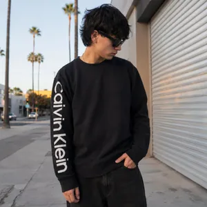 Calvin Klein Black Logo Sleeve Crewneck Sweatshirt Streetwear M thumbnail 5