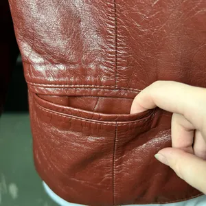 Vintage 70s Genuine Leather Burgundy Jacket thumbnail 9