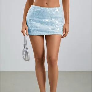 NWT MakeMeChic Sparkly Sequin Low Rise Micro Mini Skirt Y2K Rave Large thumbnail 5