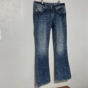 Miss Me Size 31 Signature Bootcut Jeans Y2K Embellished Bling Distressed Denim thumbnail 3