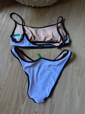 J. Crew White Bikini with Black Trim thumbnail 3