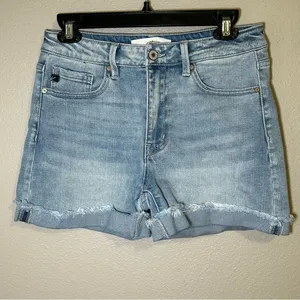 Kancan Jasmine High Rise Cuffed Hem Denim Shorts Women’s Size Large thumbnail 3