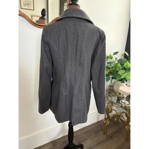 London Fog Women's Gray Wool Blend Coat Jacket Classic Pea Coat Medium‎ thumbnail 3