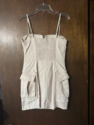 Forever 21 Cargo denim mini zip dress S thumbnail 2