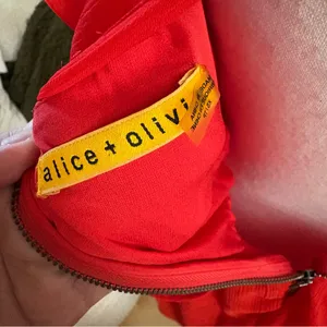 ALICE + OLIVIA Red Silk Mini Dress Size XS‎ thumbnail 4