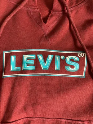 Burgundy vintage Levi’s hoodie thumbnail 2